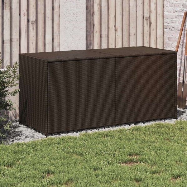 VidaXL barna polyrattan kerti tárolóláda 283 L