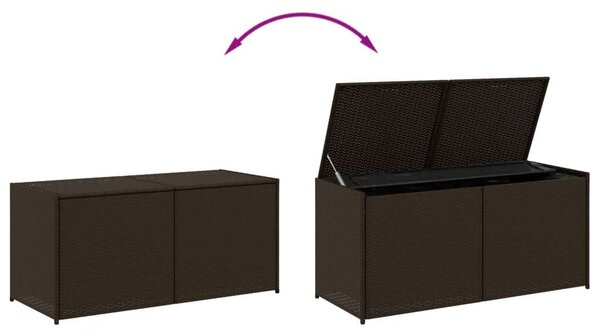 VidaXL barna polyrattan kerti tárolóláda 283 L
