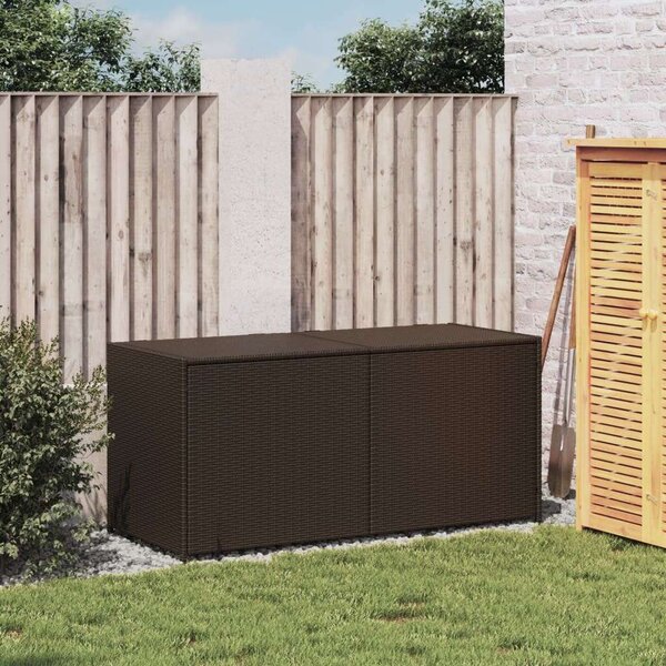 VidaXL barna polyrattan kerti tárolóláda 283 L