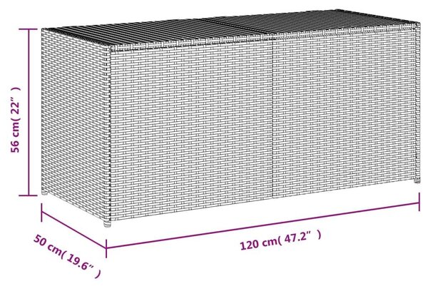 VidaXL vegyes bézs polyrattan kerti tárolóláda 283 L
