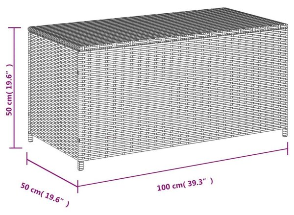 VidaXL vegyes bézs polyrattan kerti tárolóláda 190 L