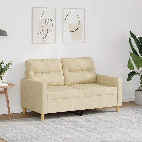 Kétszemélyes krémszínű szövetkanapé 120 cm