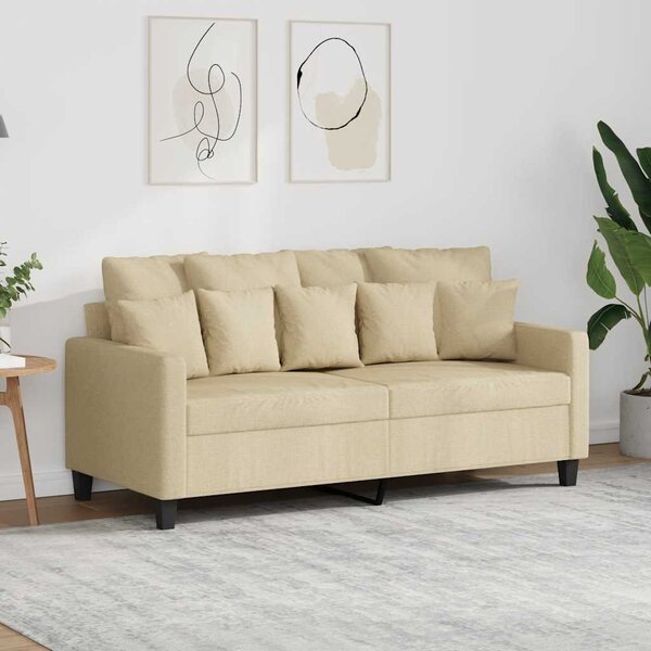 Kétszemélyes krémszínű szövetkanapé 140 cm