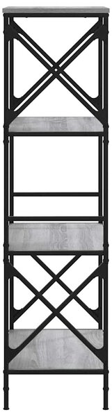 4 szintes szürke sonoma szerelt fa könyvespolc 59 x 35 x 132 cm