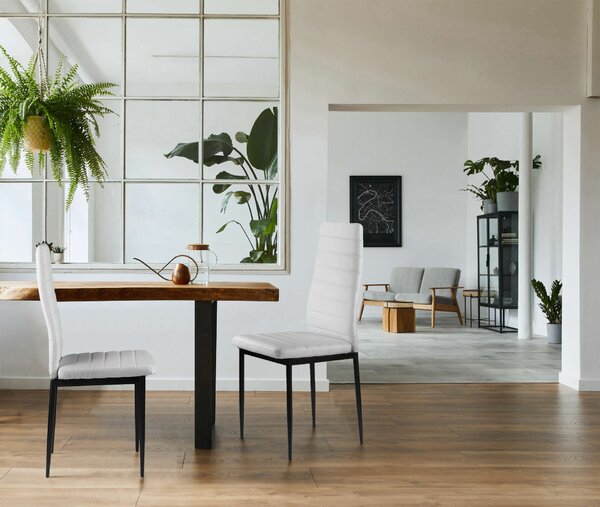 ModernHome eko-bőr Szék garnitúra étkezőbe és nappaliba 4db - Fehér, Fekete