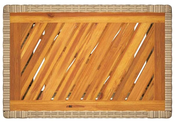 VidaXL Kerti Kisasztal - Polyrattan - Fa - 60x40x75 cm