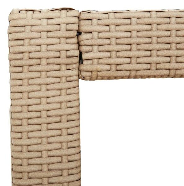 VidaXL Kerti Kisasztal - Polyrattan - Fa - 60x40x75 cm