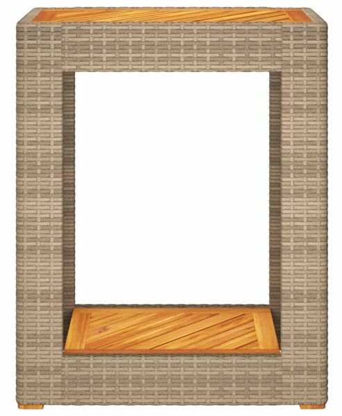 VidaXL Kerti Kisasztal - Polyrattan - Fa - 60x40x75 cm