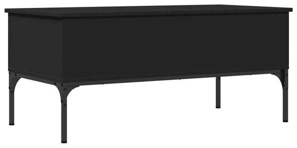 Fekete szerelt fa és fém dohányzóasztal 100 x 50 x 45 cm