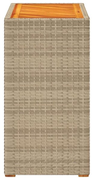VidaXL Kerti Kisasztal - Polyrattan - Fa - 60x40x75 cm