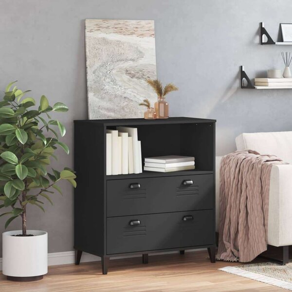 VidaXL VIKEN fekete tömör fenyőfa könyvespolc 80 x 40 x 90 cm