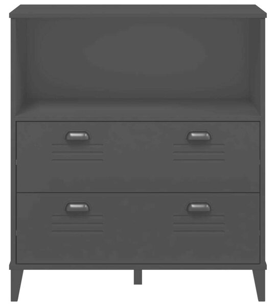 VidaXL VIKEN fekete tömör fenyőfa könyvespolc 80 x 40 x 90 cm
