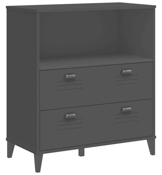 VidaXL VIKEN fekete tömör fenyőfa könyvespolc 80 x 40 x 90 cm