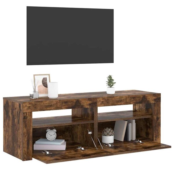 Füstös tölgy színű TV-szekrény LED-ekkel 120 x 35 x 40 cm