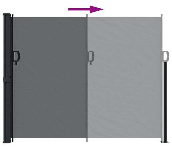 VidaXL fekete behúzható oldalsó napellenző 160 x 600 cm