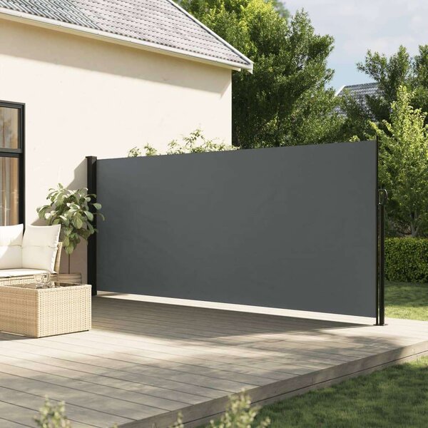 VidaXL antracitszürke behúzható oldalsó napellenző 160 x 600 cm