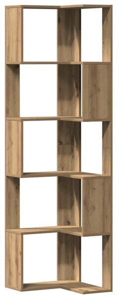 5 szintes szerelt fa sarok könyvespolc 50 x 50 x 179cm