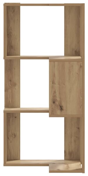 3 szintes szerelt fa sarok könyvespolc 50 x 50 x 102 cm