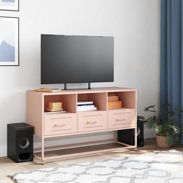 Rózsaszín acél TV-szekrény 100,5x39x60,5 cm