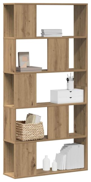 5 szintes kézműves tölgy fa könyvespolc 80,5 x 23,5 x 162,5 cm