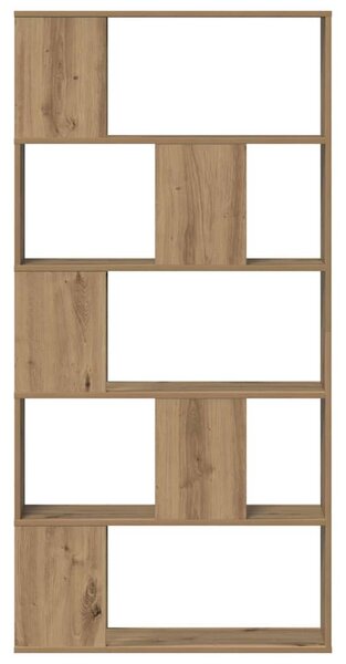 5 szintes kézműves tölgy fa könyvespolc 80,5 x 23,5 x 162,5 cm