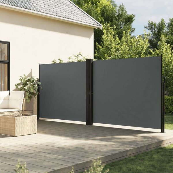 VidaXL antracitszürke behúzható oldalsó napellenző 180 x 600 cm