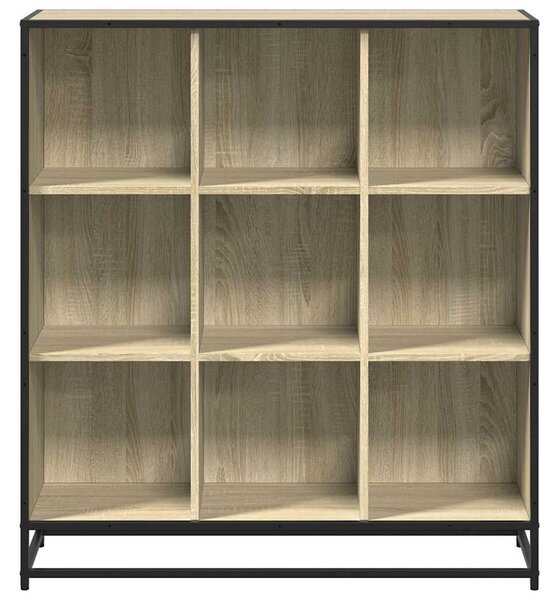 Sonoma tölgy szerelt fa és fém könyvszekrény 97,5x33x107,5 cm