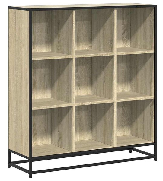 Sonoma tölgy szerelt fa és fém könyvszekrény 97,5x33x107,5 cm