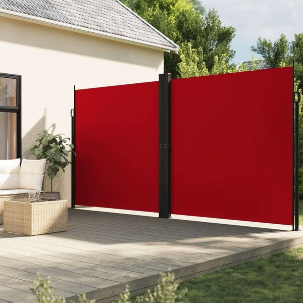 VidaXL piros behúzható oldalsó napellenző 200 x 600 cm
