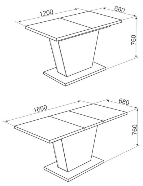 Konyhai asztal 120x68x76cm Ambasador Krém 2C