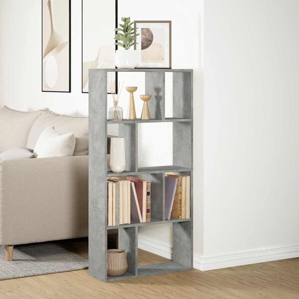 Betonszürke szerelt fa könyvespolc 60 x 20 x 120,5 cm