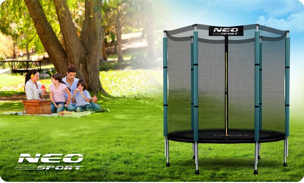 Neo-Sport külső hálós Trambulin 140cm - Zöld