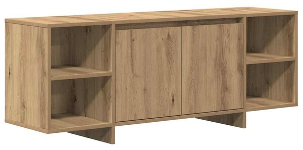Kézműves tölgy színű szerelt fa TV-szekrény 130 x 35 x 50 cm