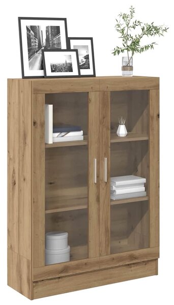 Kézműves tölgy színű szerelt fa könyvszekrény 82,5x30,5x115 cm