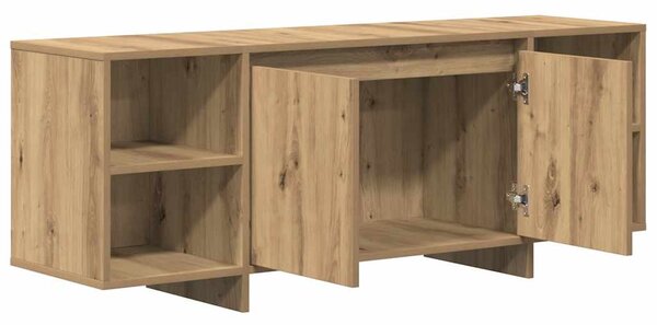 Kézműves tölgy színű szerelt fa TV-szekrény 130 x 35 x 50 cm