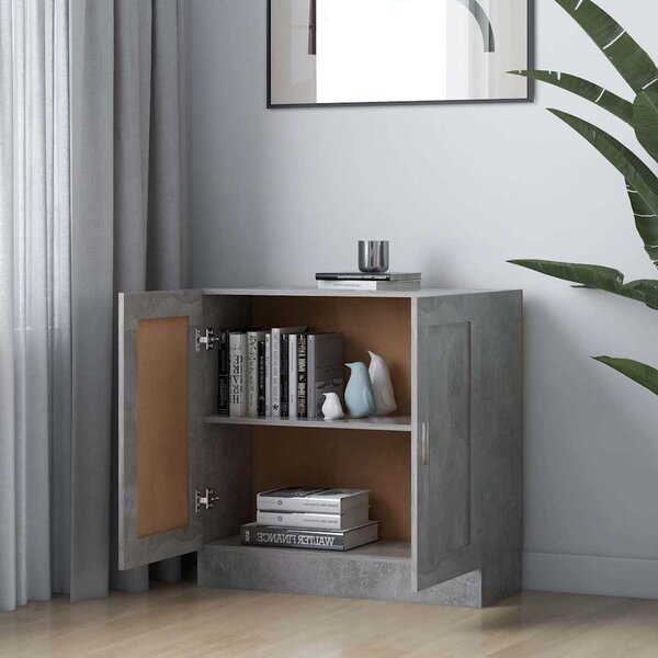 Betonszürke szerelt fa könyvszekrény 82,5 x 30,5 x 80 cm