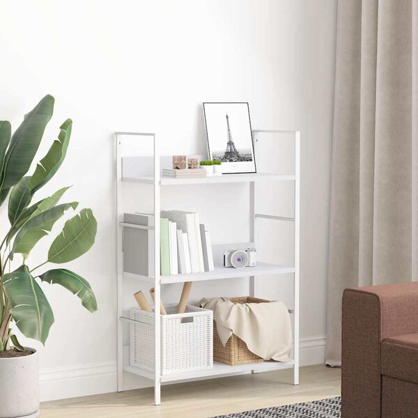 3 szintes fehér szerelt fa könyvespolc 60 x 27,6 x 90,5 cm