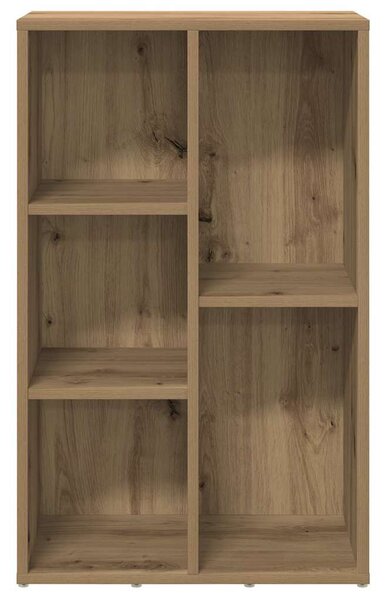Kézműves tölgy színű szerelt fa könyvszekrény 50x25x80 cm