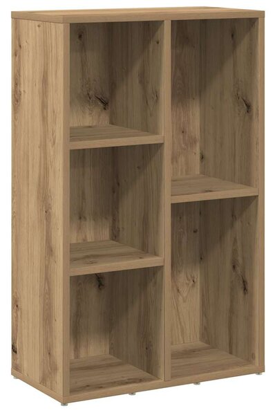 Kézműves tölgy színű szerelt fa könyvszekrény 50x25x80 cm