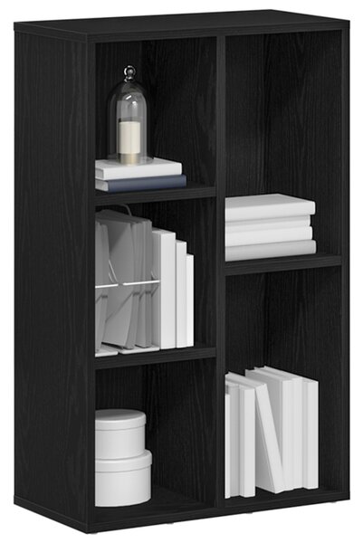 Fekete tölgy szerelt fa könyvespolc 50x25x80 cm