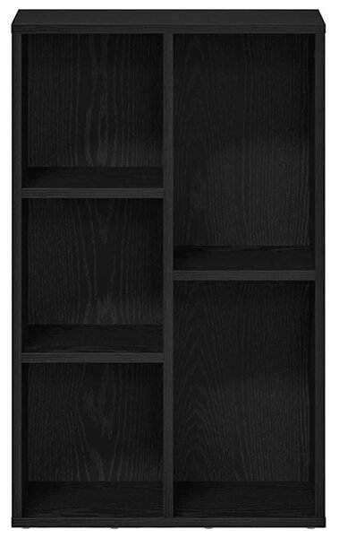Fekete tölgy szerelt fa könyvespolc 50x25x80 cm