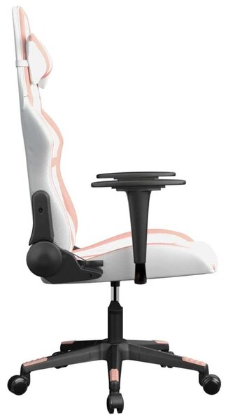 Gamer Szék - Masszázs Funkció - Fehér/Rózsaszín
