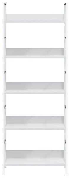 5 szintes fehér szerelt fa könyvespolc 60 x 27,6 x 158,5 cm