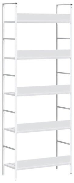 5 szintes fehér szerelt fa könyvespolc 60 x 27,6 x 158,5 cm