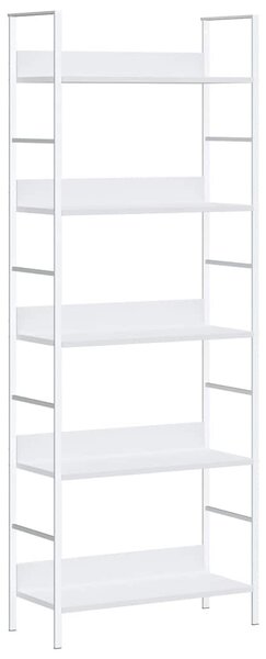 5 szintes fehér szerelt fa könyvespolc 60 x 27,6 x 158,5 cm