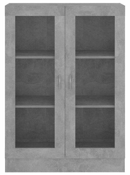 Betonszürke szerelt fa vitrinszekrény 82,5 x 30,5 x 115 cm