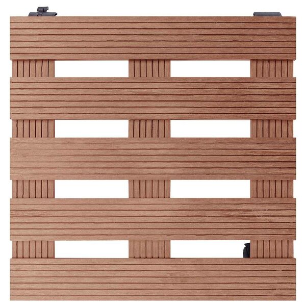 2 db barna WPC görgős virágtartó 30 x 30 x 7,5 cm
