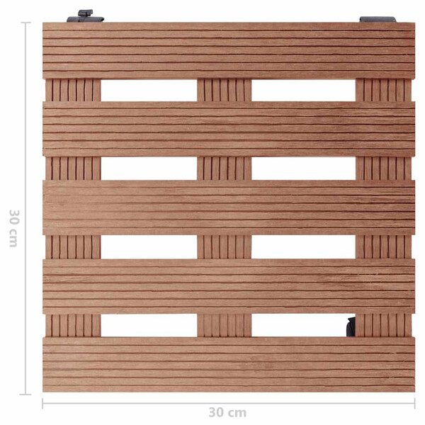 2 db barna WPC görgős virágtartó 30 x 30 x 7,5 cm