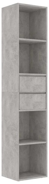 Betonszürke szerelt fa könyvszekrény 36 x 30 x 171 cm