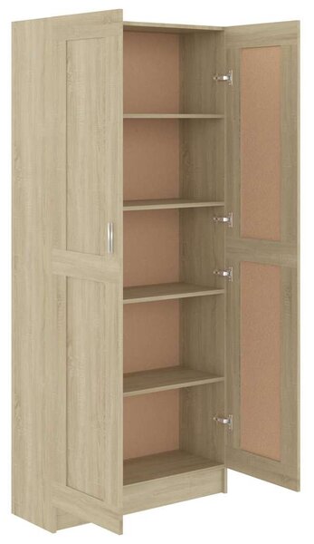 Sonoma tölgy színű szerelt fa könyvszekrény 82,5x30,5x185,5 cm